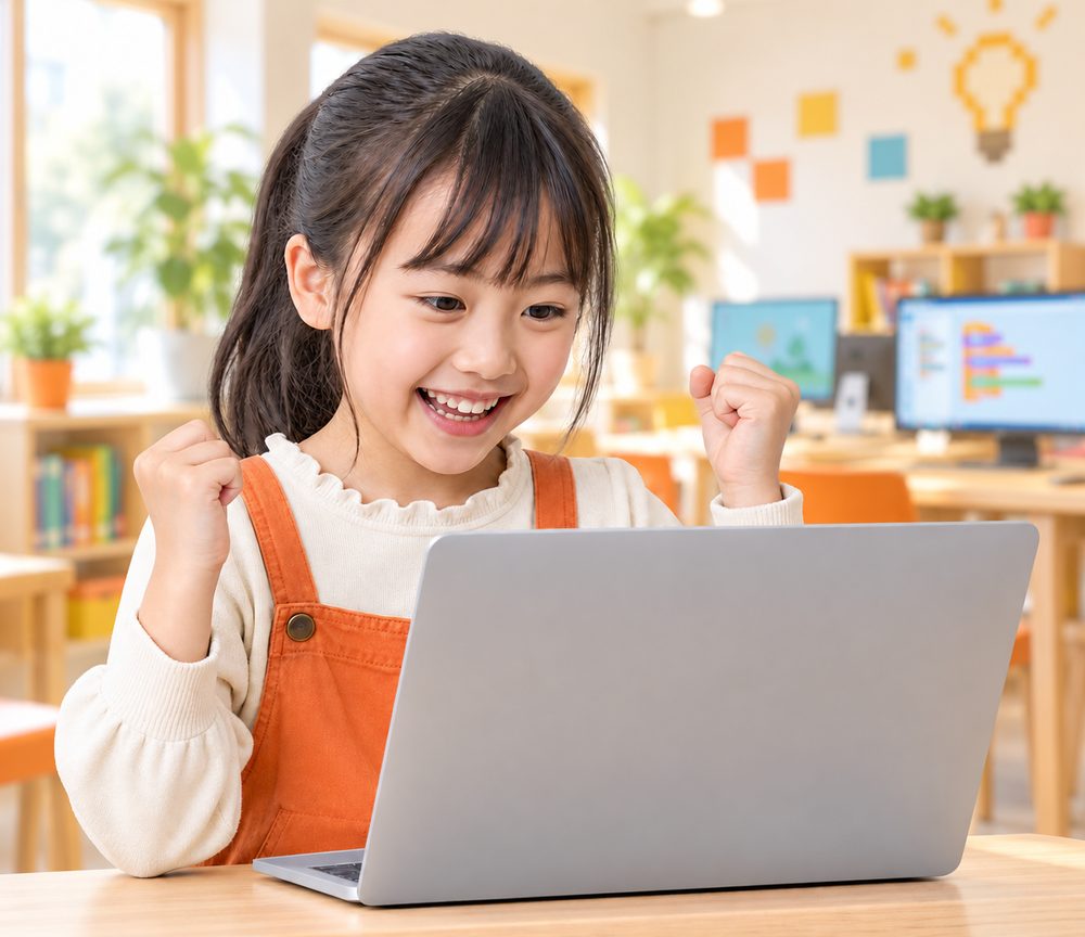 集中して取り組む子ども